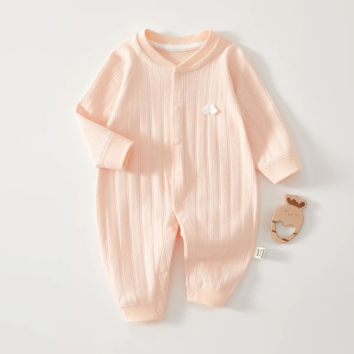 AYNIGIELL 2026 Neue Frühlings-Babykleidung Reine Baumwolle Atmungsaktiver Baby-Strampler Einfacher Stil Baby-Schlafanzug