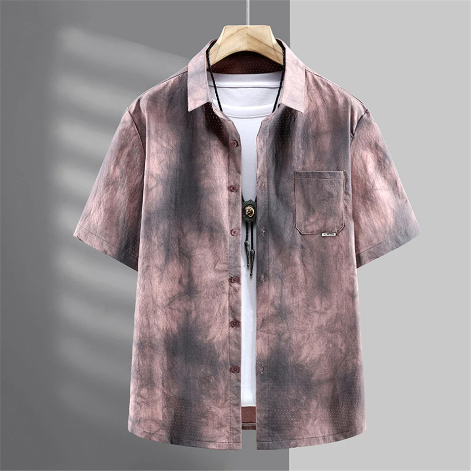 Summer Sets Men Breathable Tie-dye Shirts Shorts Plus Size 11XL Suits Male Fashion Casual Quick Drying Sets Big Size 11XL - Image 3