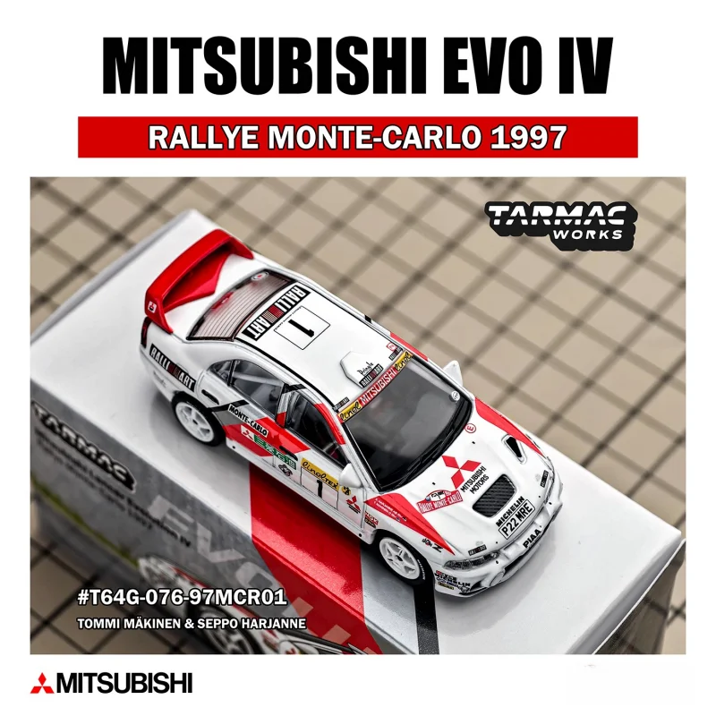En Stock: Modelo a Escala 1:64 del Auto de Rally Markinen 1997 de Cuarta Generación EVO, de Aleación Fundida a Microescala, Artículo Decorativo para Adultos, Juguete para Niños