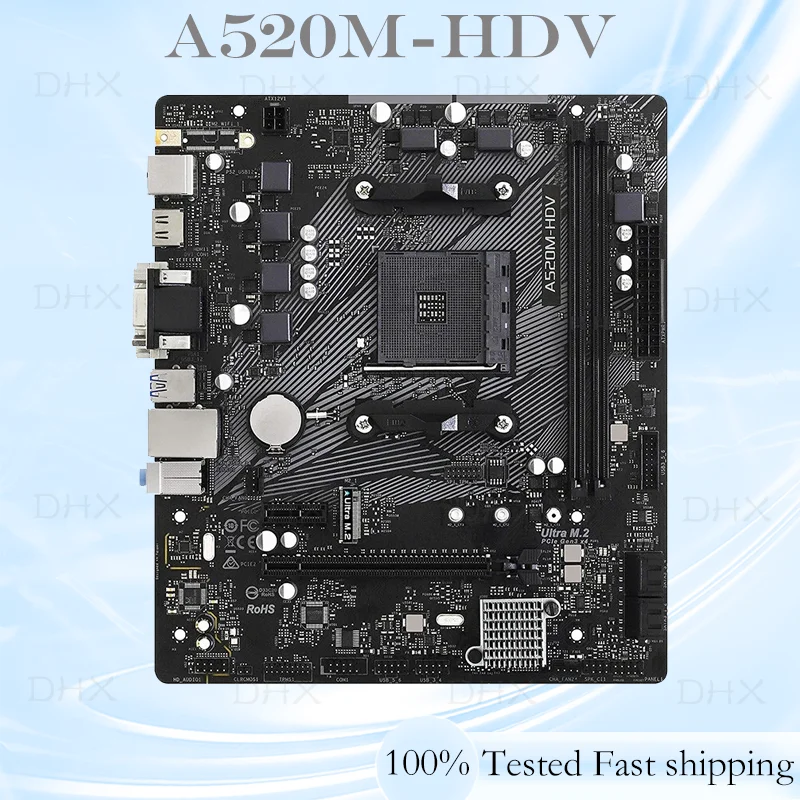 For ASRock A520M-HDV Motherboard Micro ATX Mainboard 64GB Socket AM4 DDR4 100% Tested Fully Work be shipp quickly DH