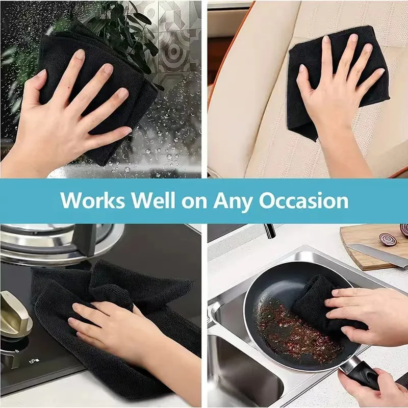 10/5/3/1pcs Thicken Microfiber Car Cleaning Towels Soft Quick Drying Windows Mirrors Wiping Rags Home Double Layer Clean Cloths