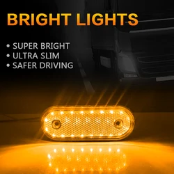 2PCS Warning Side Light Red White Yellow Truck Lamp 20led IPX4 Tail Light Super Bright External Lamp For Trailer Tractor Lorry