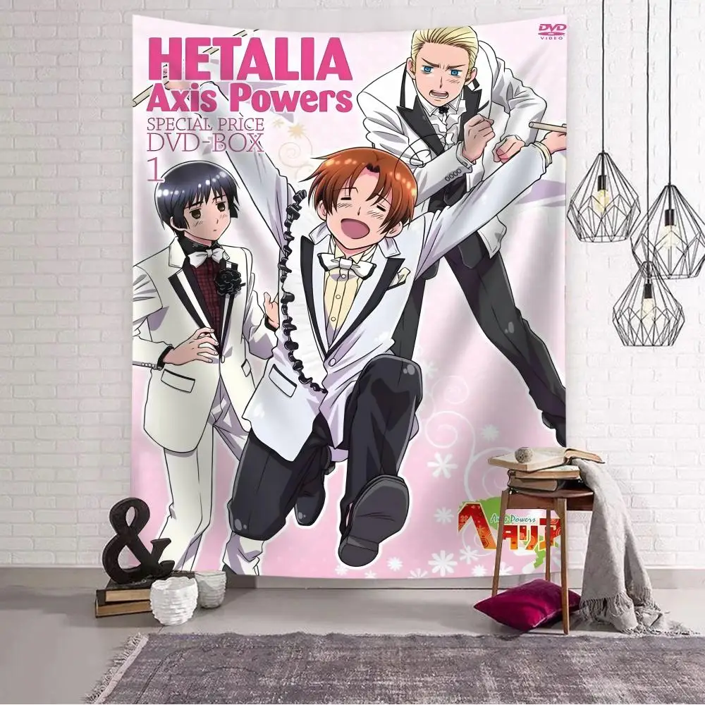 Travel Cover H-Hetalia Axis Tapestry Custom Home Living Room Bedroom Wall Decor Wallpaper Backdrop Cloth With Clips