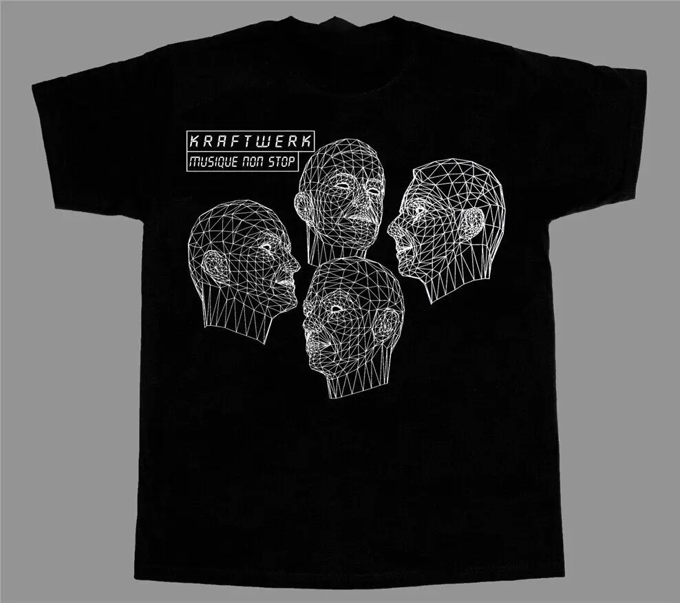 Vintage Kraftwerk Band Techno Pop Shirt Classic Black Unisex S-234XL NE827