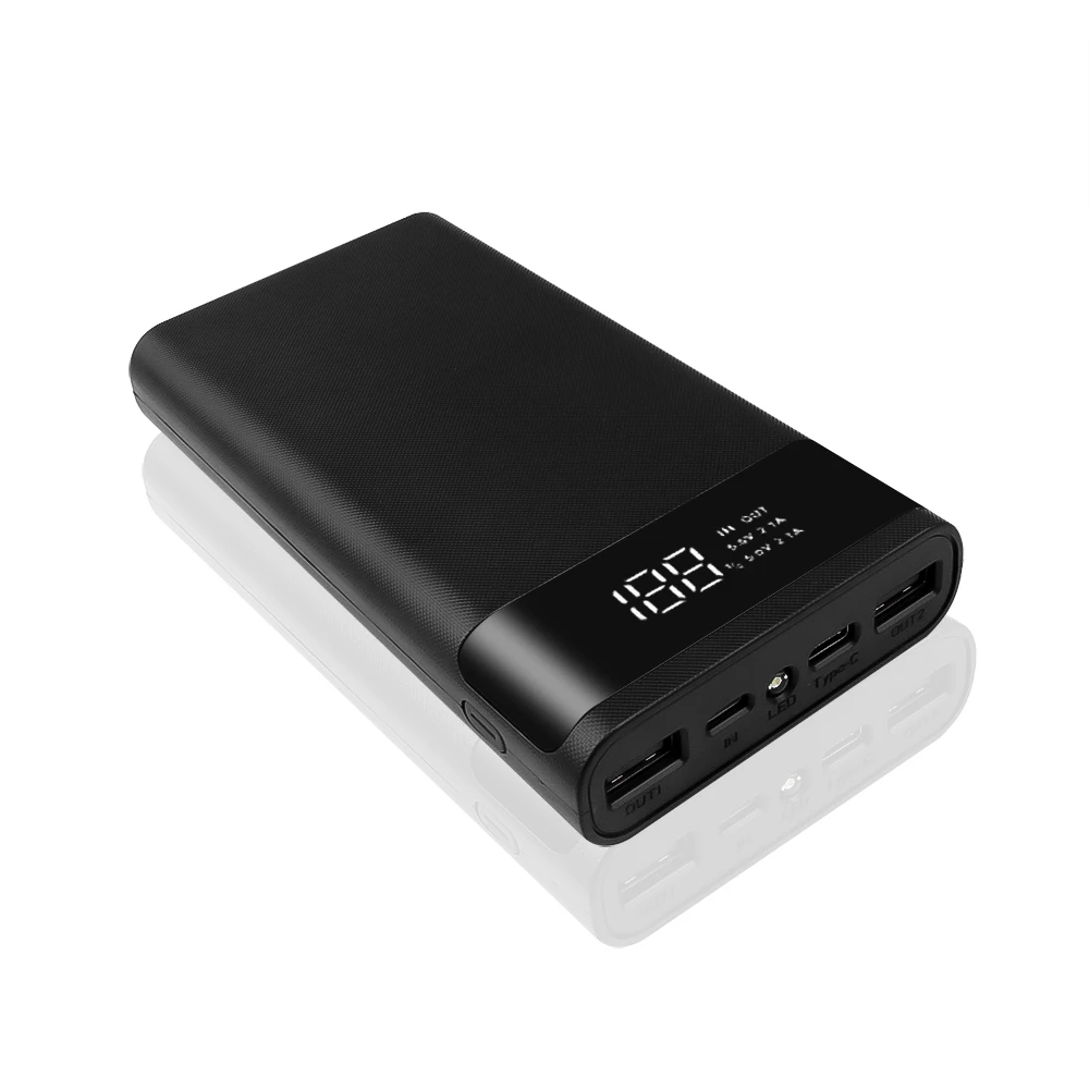 Przenośny podwójny USB Micro rodzaj USB C ledowy Power Bank ekran DIY Shell 5V 6*18650 przypadku ładowania akumulatora pudełko do przechowywania bez