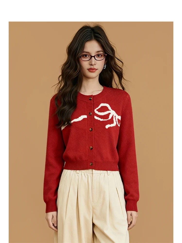 

Вязаный кардиган Forever 2 Cisas с вышивкой узелков, круглой горловиной, удлиненный, для весеннего сезона, женский...