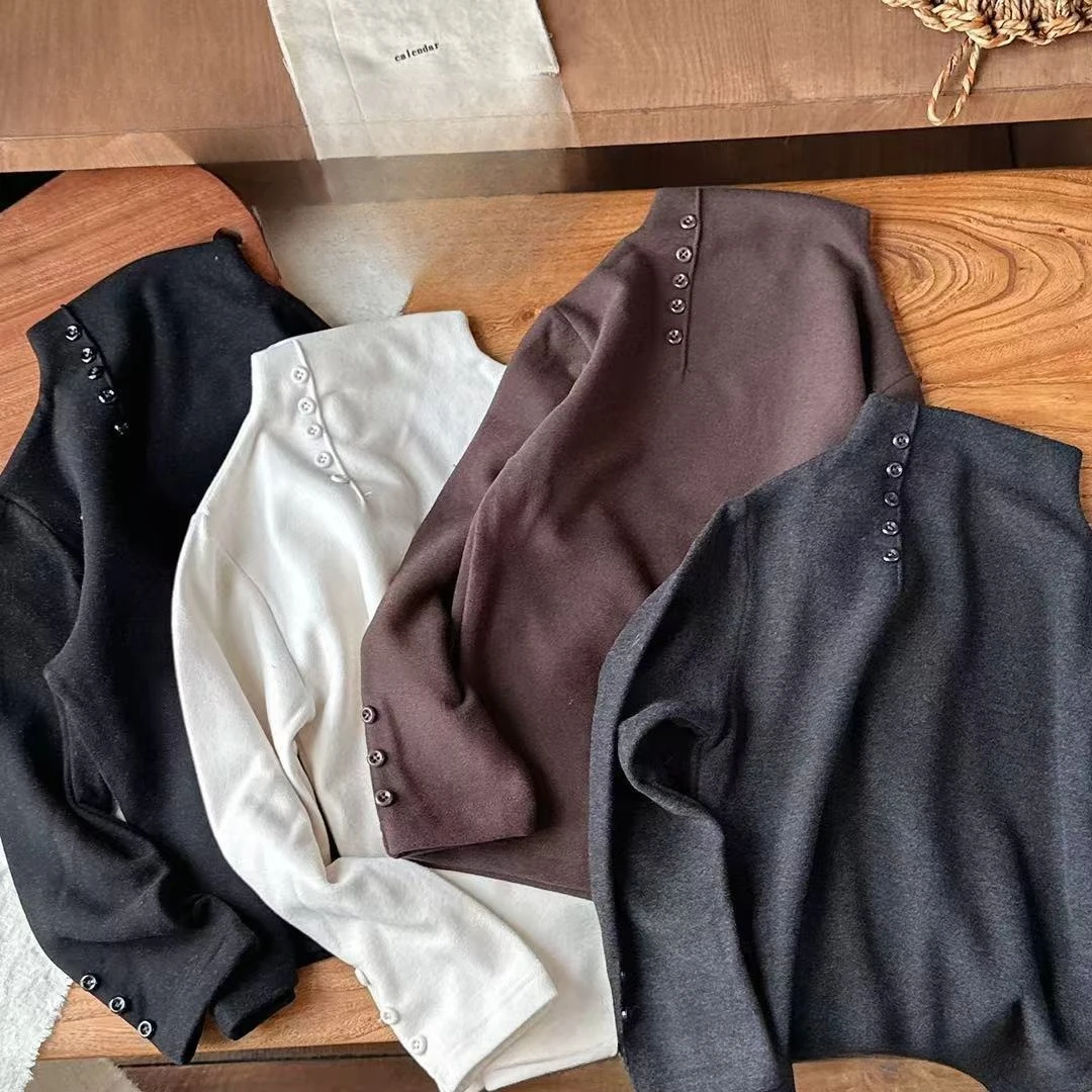 

Girls' bottoming tshirt 2025 late autumn Korean version thickened T-shirt