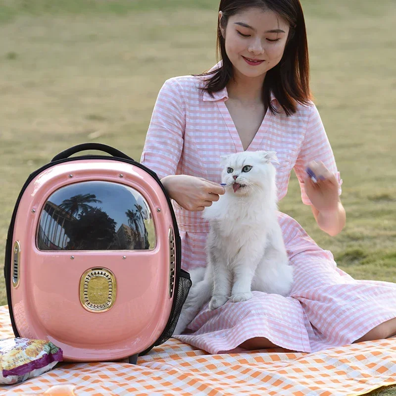 Pakeway waterproof travel dog cat food pet carrier bag cat backpack with air circulation function