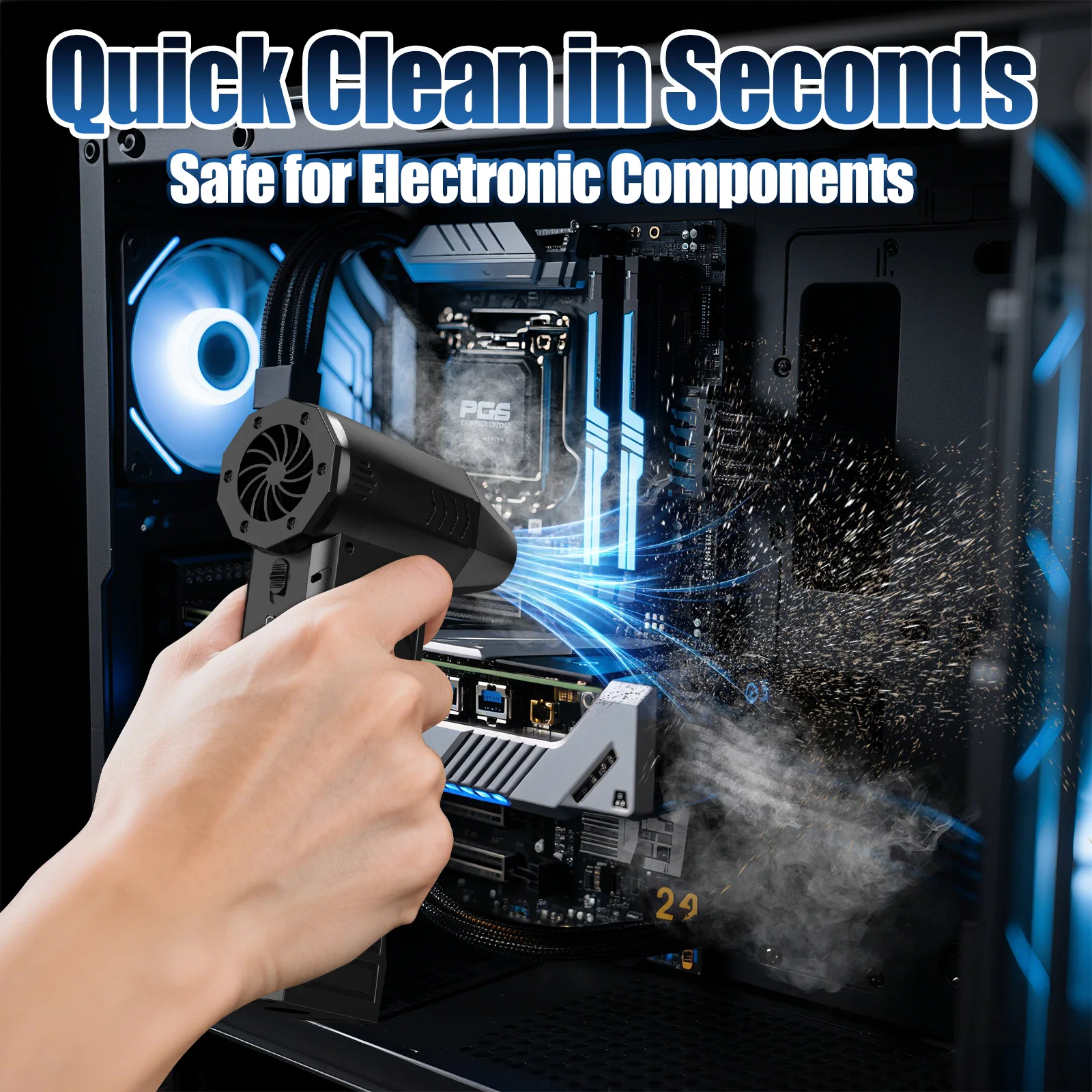 Souffleur air puissant منفاخ هواء قوي مسدس هواء أداة متعددة مروحة عنيفة للكمبيوتر/لوحة المفاتيح/المنزل/الحديقة/منفضة هواء لتنظيف السيارة #3