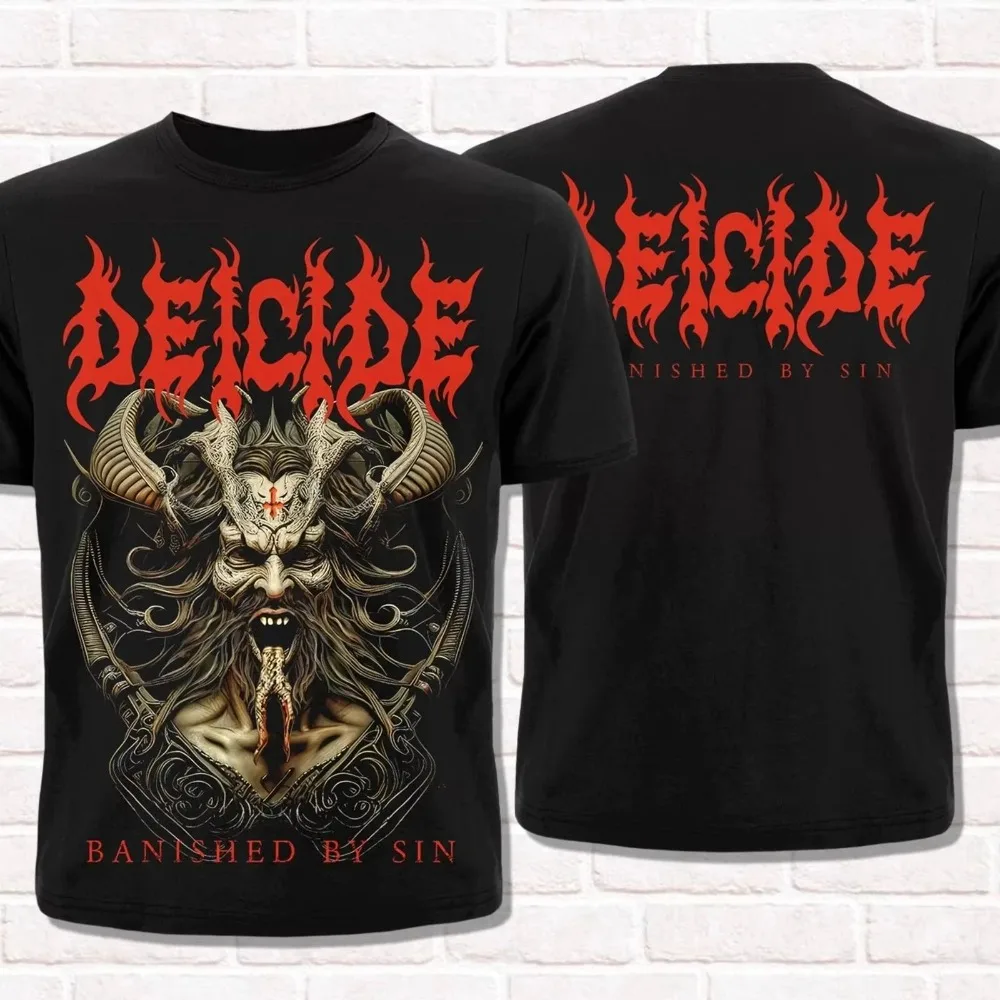 Deicide T-Shirt Banished By Sin 2024 Florida Death Metal Brutal Style Shirt Tees Tops Men's Women Short Sleeve High Street Y2k