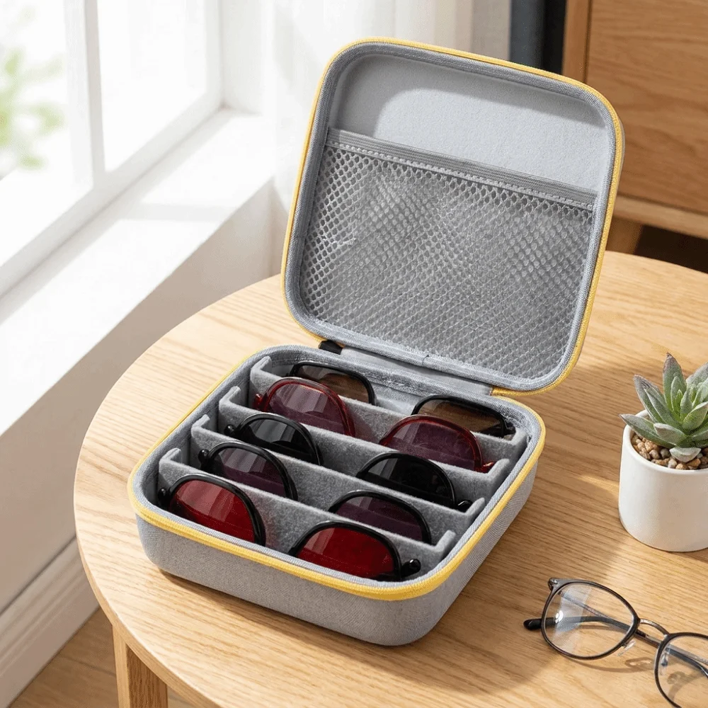 5 Slots EVA Glasses Case Hard Shell Anti-Splash Water Eyeglasses Storage Shockproof Dust-proof Sunglasses Storage Box