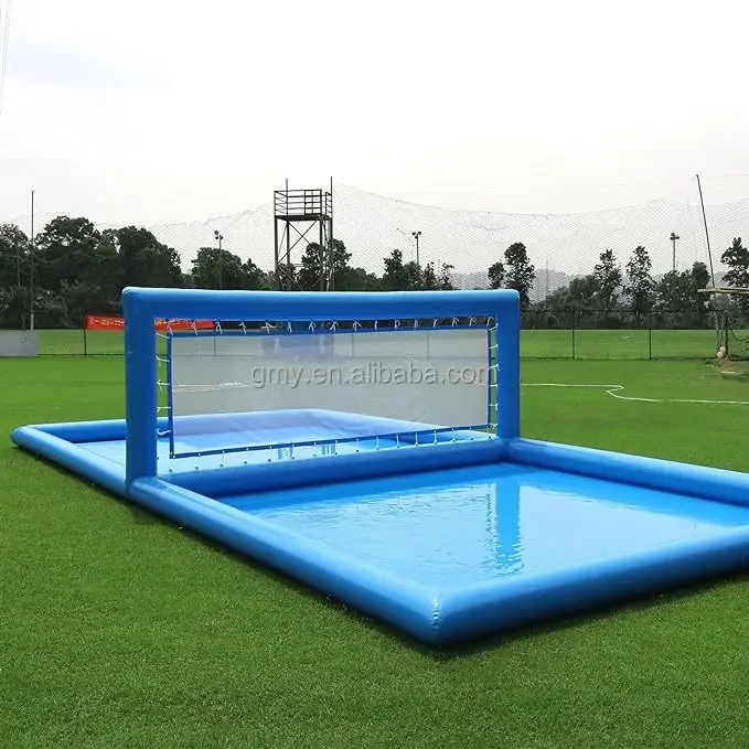 Inflatable Volleyball Pool  with Air Pump Blue  Beach Net Volleyball Pool Water Volleyball Field for Sport Game