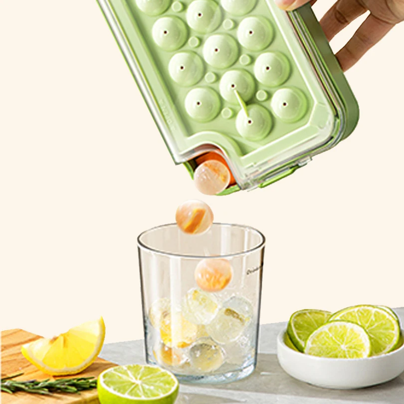 

Summer Silicone Ball Shape Ice Cube Mold Transparent PP Ice Box Molds Clear Colorful Green Purple Orange With Lid Covers