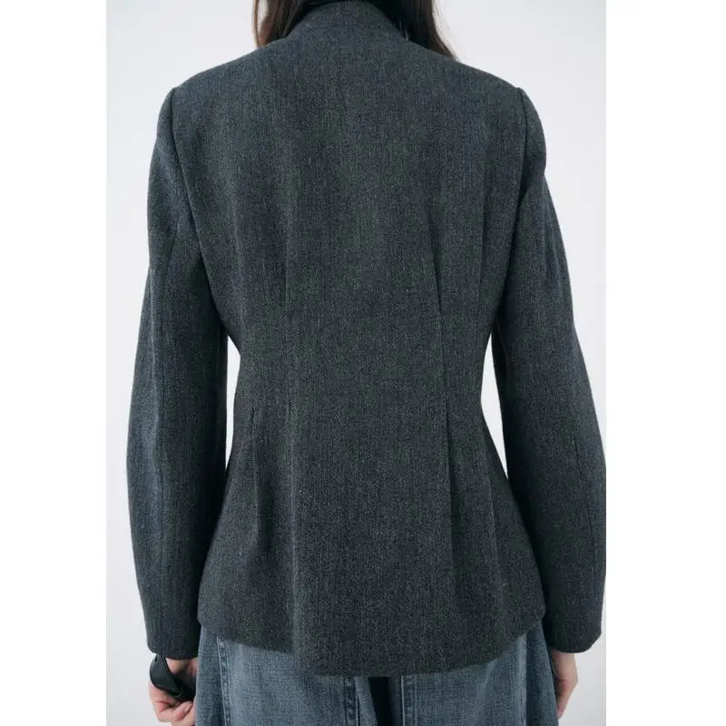 

Autumn Winter Women's Long Sve Single Button Slim Fit Collar Commute Suit Jaet New Arrival Classic Color