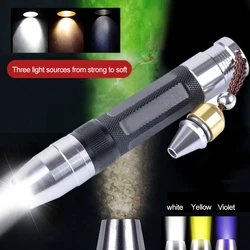 Jade Identification Flashlight 3 Light Sources USB Inspection Gem Torch 365NM UV Light Dedicated Emerald Jewelry Lamp