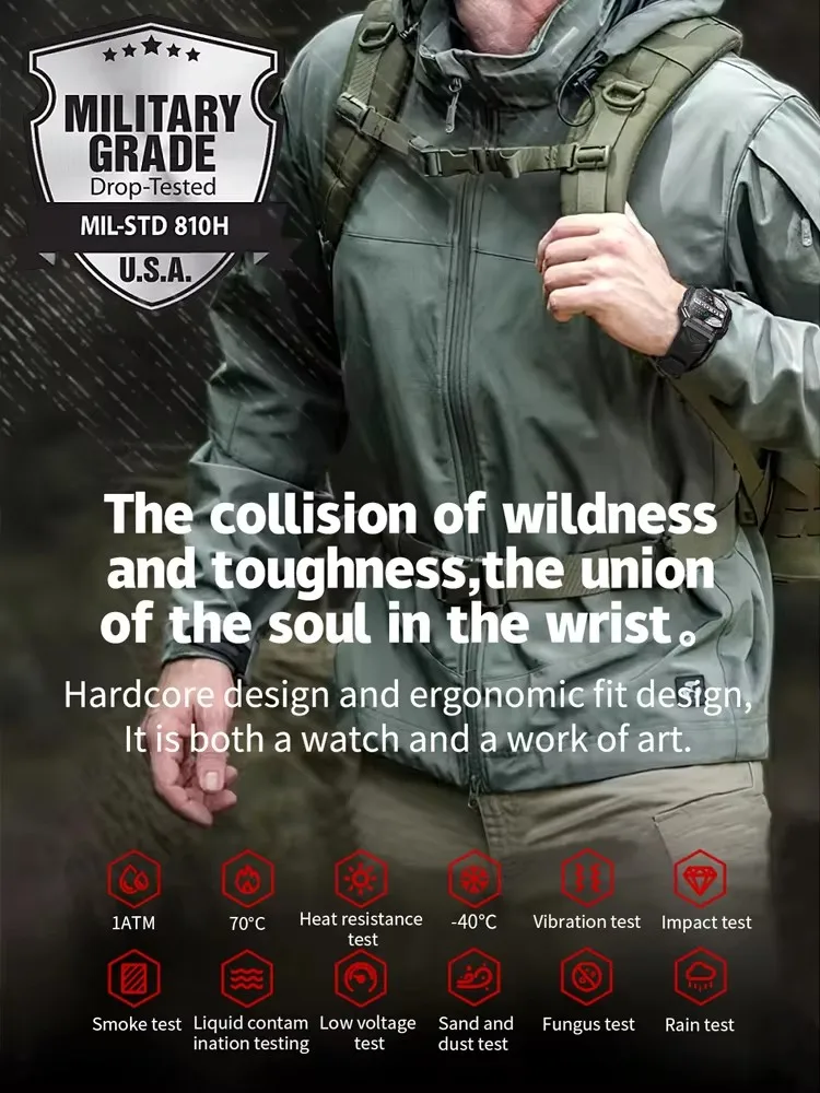 2025 New Military Smart Watch Men IP68 Waterproof Outdoor Sports 24H Heart Rate 2.10-inch Fitness Tracker Smartwatche