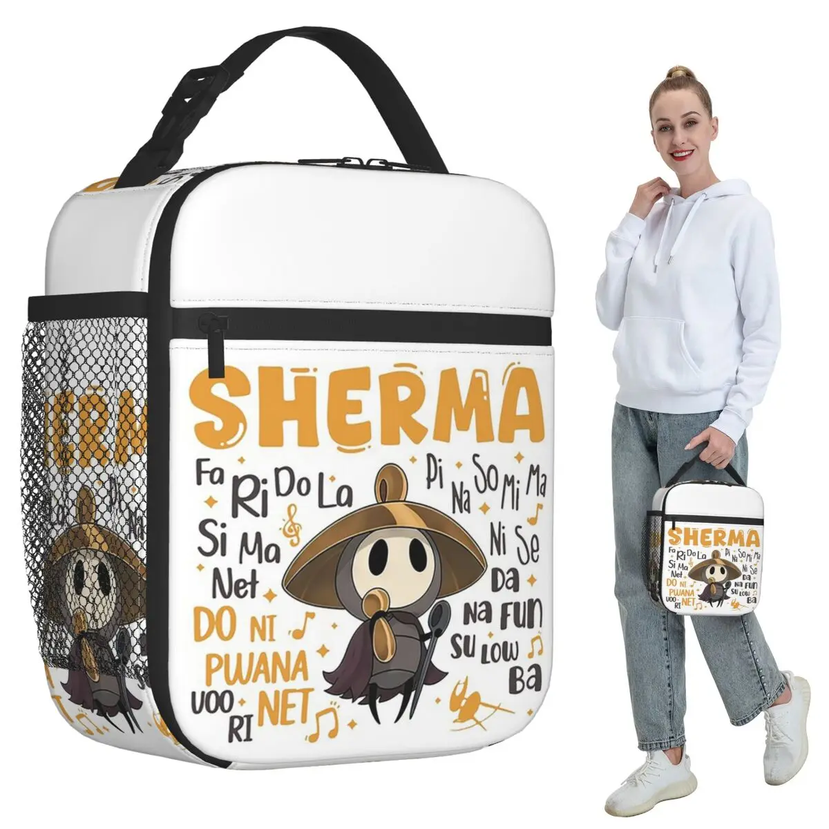 Sherma Hollow Knight Song Silk Song Funny Video Game 2 Insulated Lunch Bag School Cooler Thermal Food Box Tote Portable Lunch