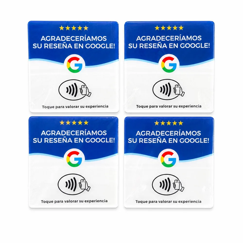 10枚入り、12cm×12cmのスペイン語アクリル製nfc-googleレビューカード。10万回以上のタッチ操作に耐えられる、非接触型のソーシャルメディアスタンド。ビジネス用途に最適。
