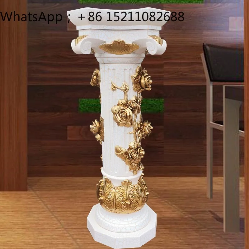 LLY living room flower stand indoor floor green dill fashion creative flower table art Roman column antique flower pot stand