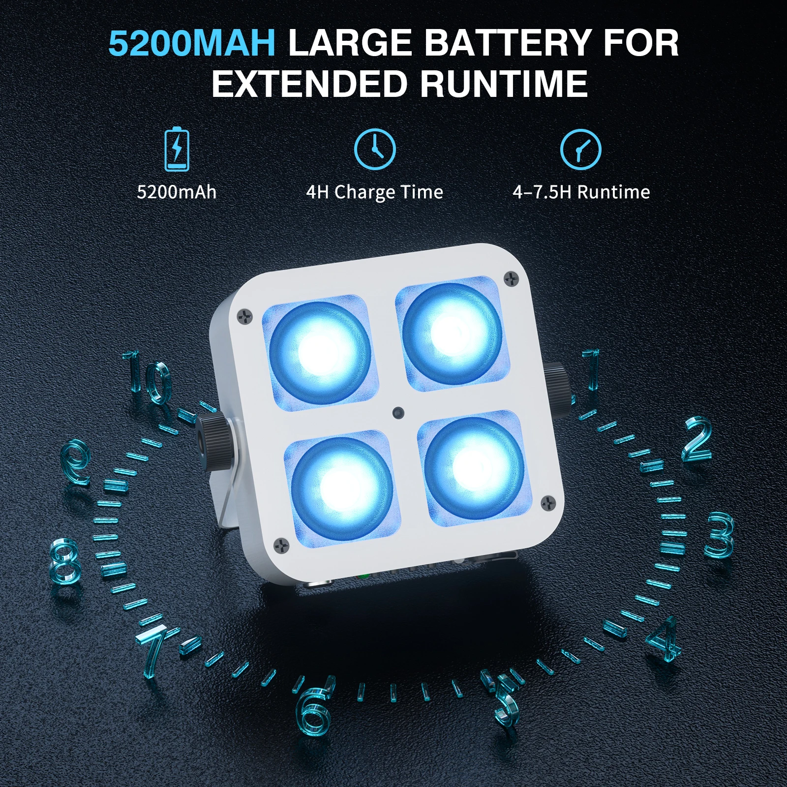 U'King 1/2/4 قطعة قابلة للشحن RGBWA + UV 4-LED الاسمية ضوء 4X15W الأبيض مربع Uplight 5200mAh بطارية DMX ضوء المرحلة لشريط الزفاف