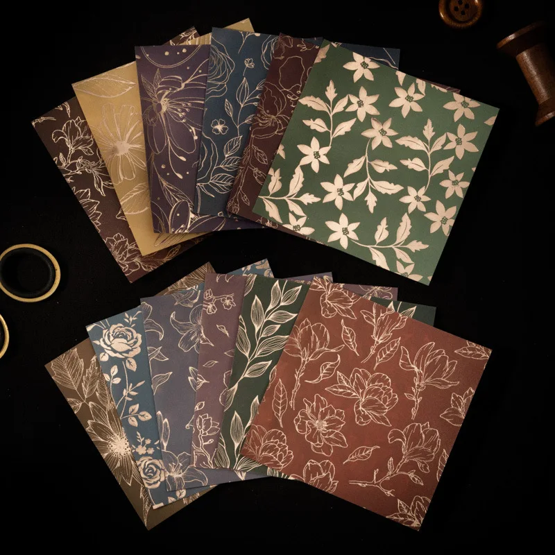 15 قطعة/الوحدة لوحات مذكرة المواد ورقة عشرة آلاف مرة الربيع هو ai غير المرغوب فيه مجلة سكرابوكينغ الرجعية زخرفة خلفية