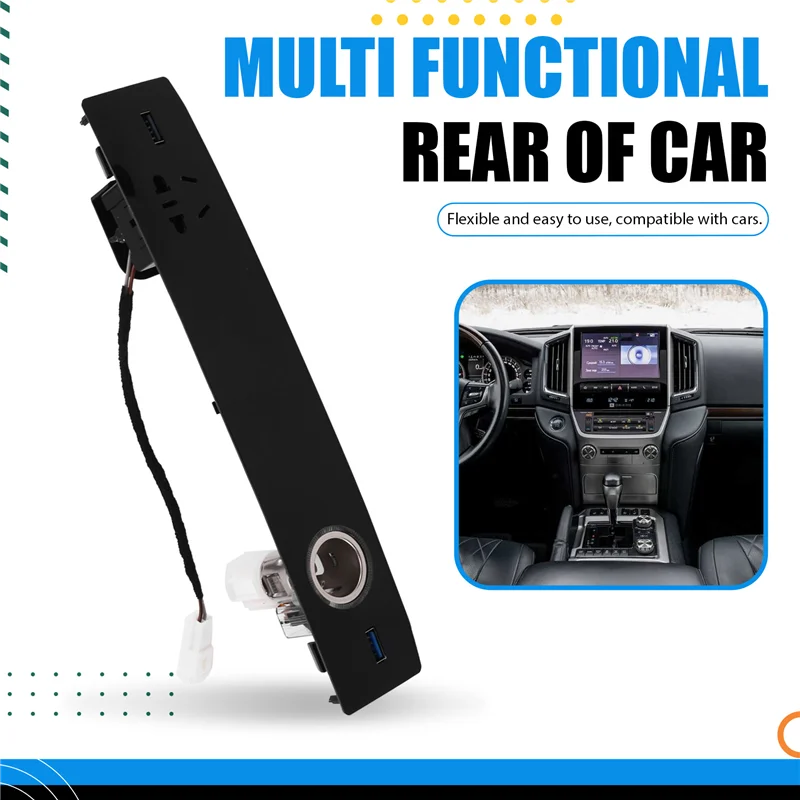 

【Price Drop !!】Multifunction Rocker Switch USB Socket Port Voltmeter Charger For Toyota Land Cruiser 200 LC200 2008-2015 Car Rea