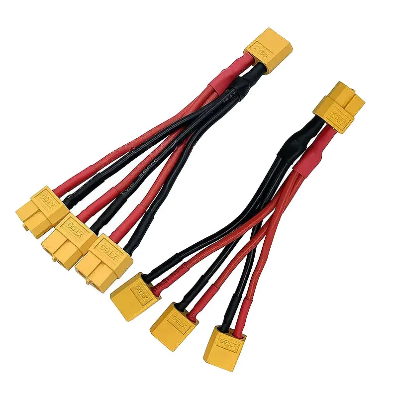 

XT60 Parallel Battery Connector Male/Female Cable Dual Extension Y Splitter/ 3-Way 14AWG Silicone Wire for RC Battery Motor