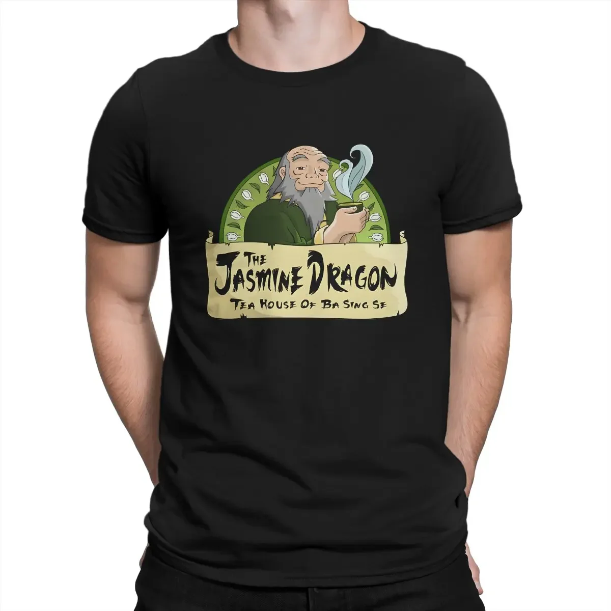 T-The Dragon Prince Cartoon Newest TShirt for Men The Jasmine Dragon Tea House Round Neck Pure Cotton T Shirt Hip Hop Birthday