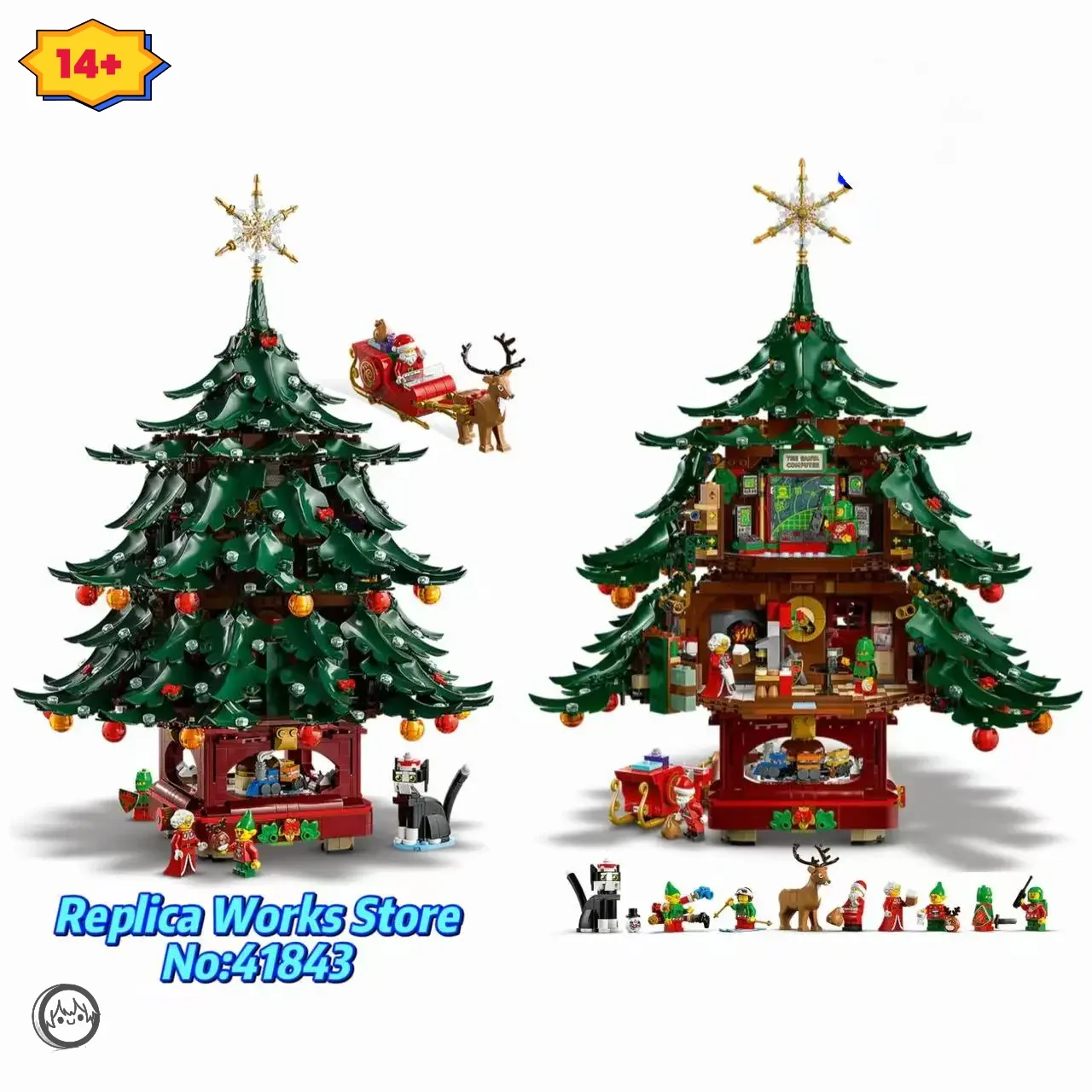 

2025 NEW 41843 MOC Reindeer, Christmas Tree, Santa Claus Set, Christmas Gift, Birthday Gifts