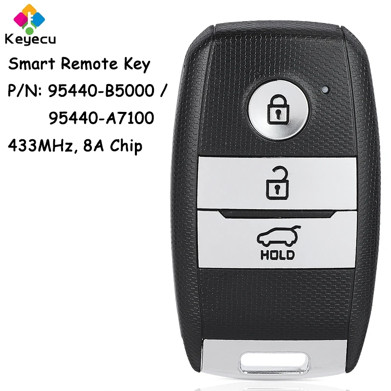 KEYECU Smart Remote Car Key With 3 Buttons 433MHz 8A Chip for KIA K3 Cerato Fort 2014 2015 2016 2017 Fob 95440-B5000 95440-A7100