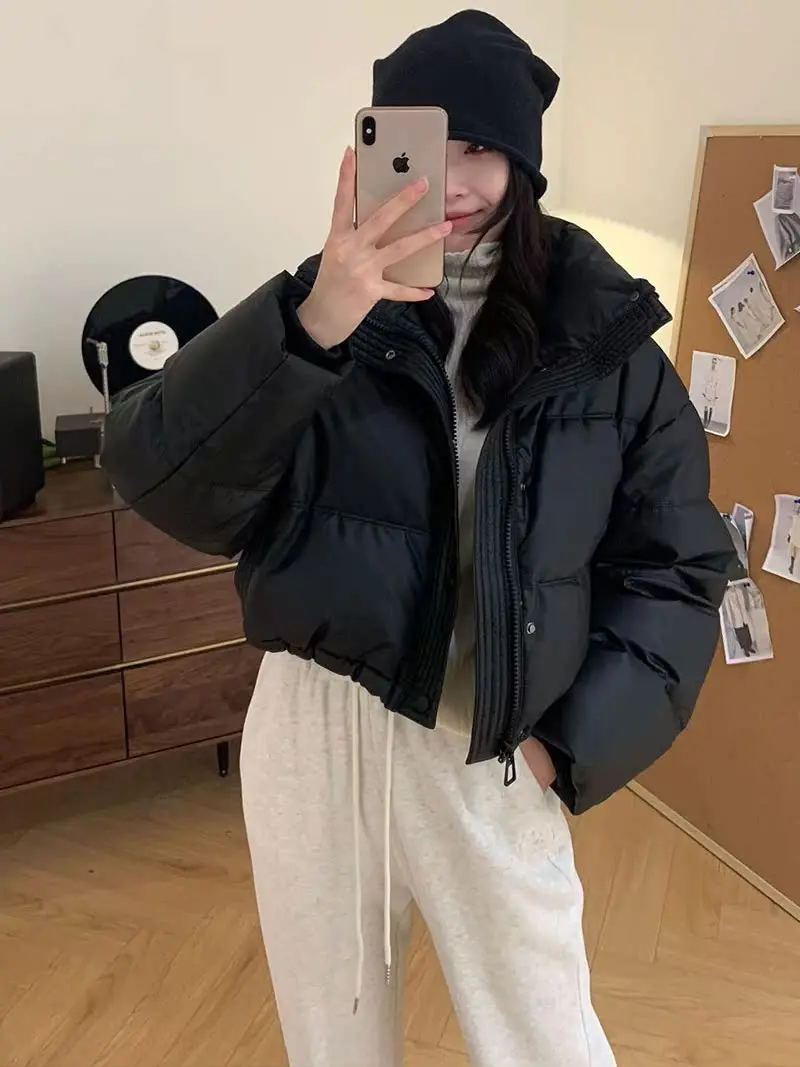 een ort Women's down Jaet Winter 2025 New High-End Sense Bread Street Sle Thin Coat Korean Version Straight Tube