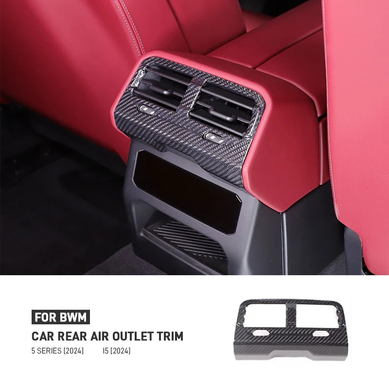 

For BMW 5 Series G60 I5 M60 2024 Real Dry Carbon Fiber Car Rear Air Vent Outlet Panel Trim Cover Decorative Sticker Accessories