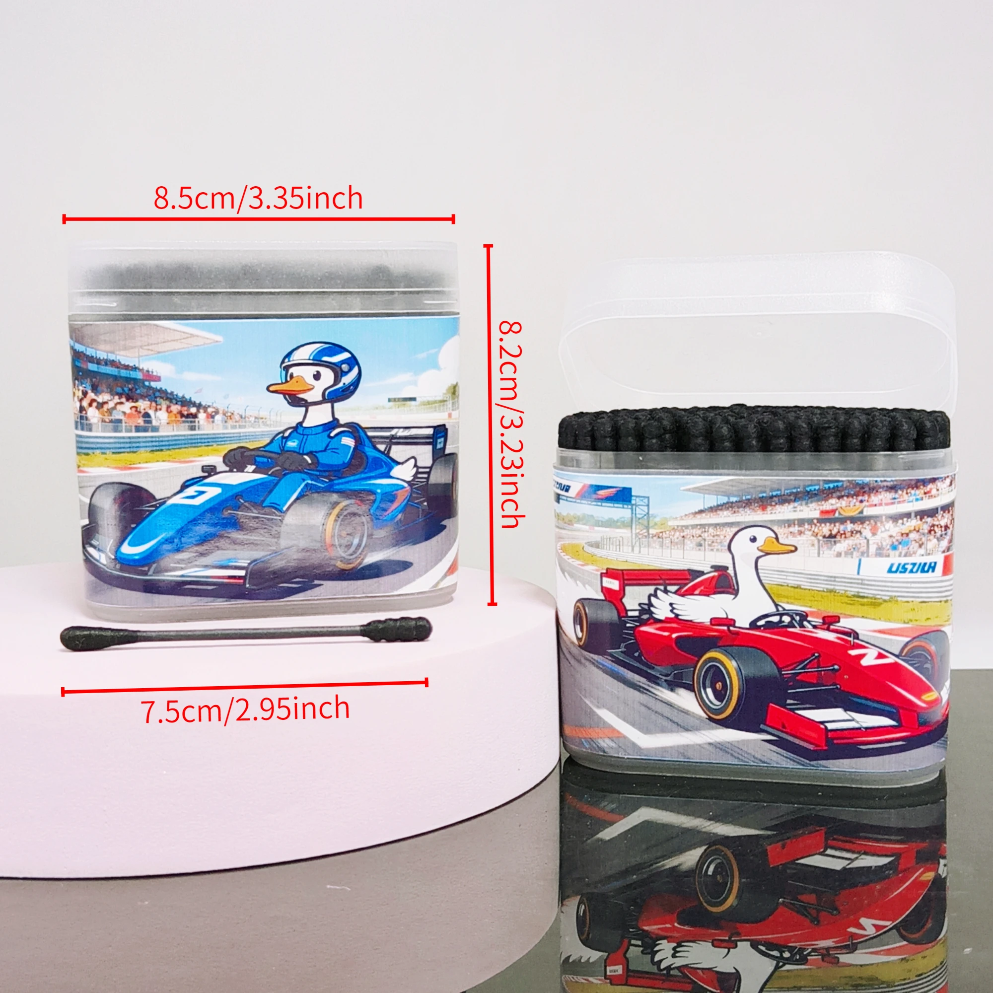 400PCS(2박스) 레이싱 구스 패턴 면봉 일상용품 블랙 양면 면봉