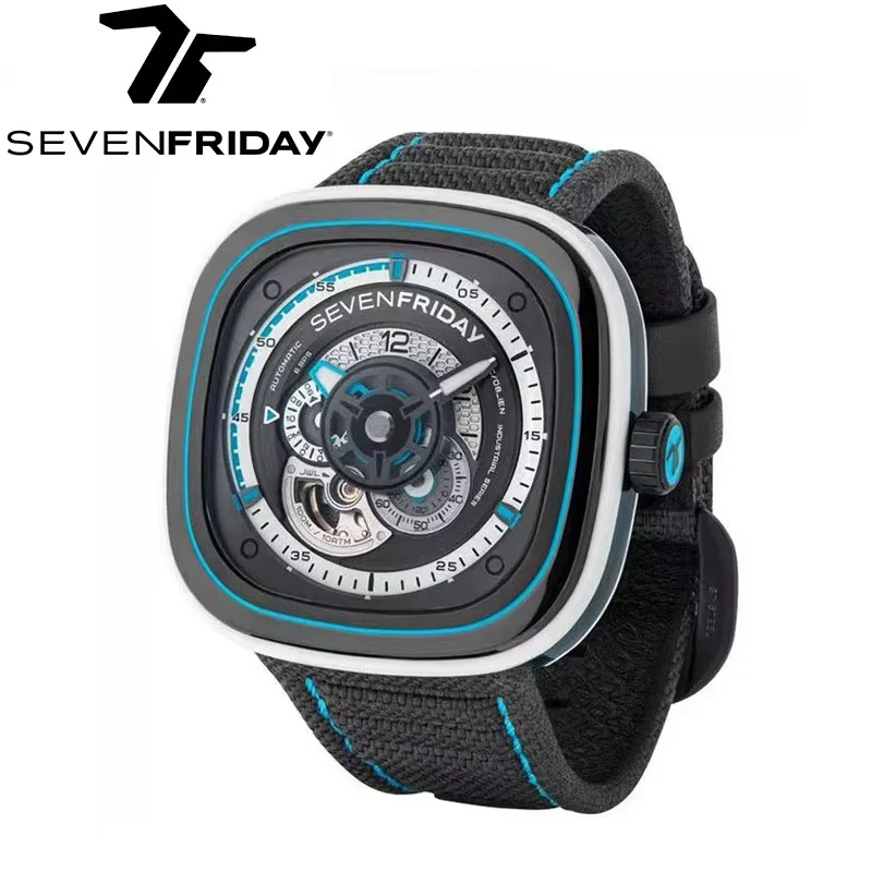 New product SEVENFRIDAY fashion men's watch P series P3C/08 women's square large dial automatic mechanical movement automatic al