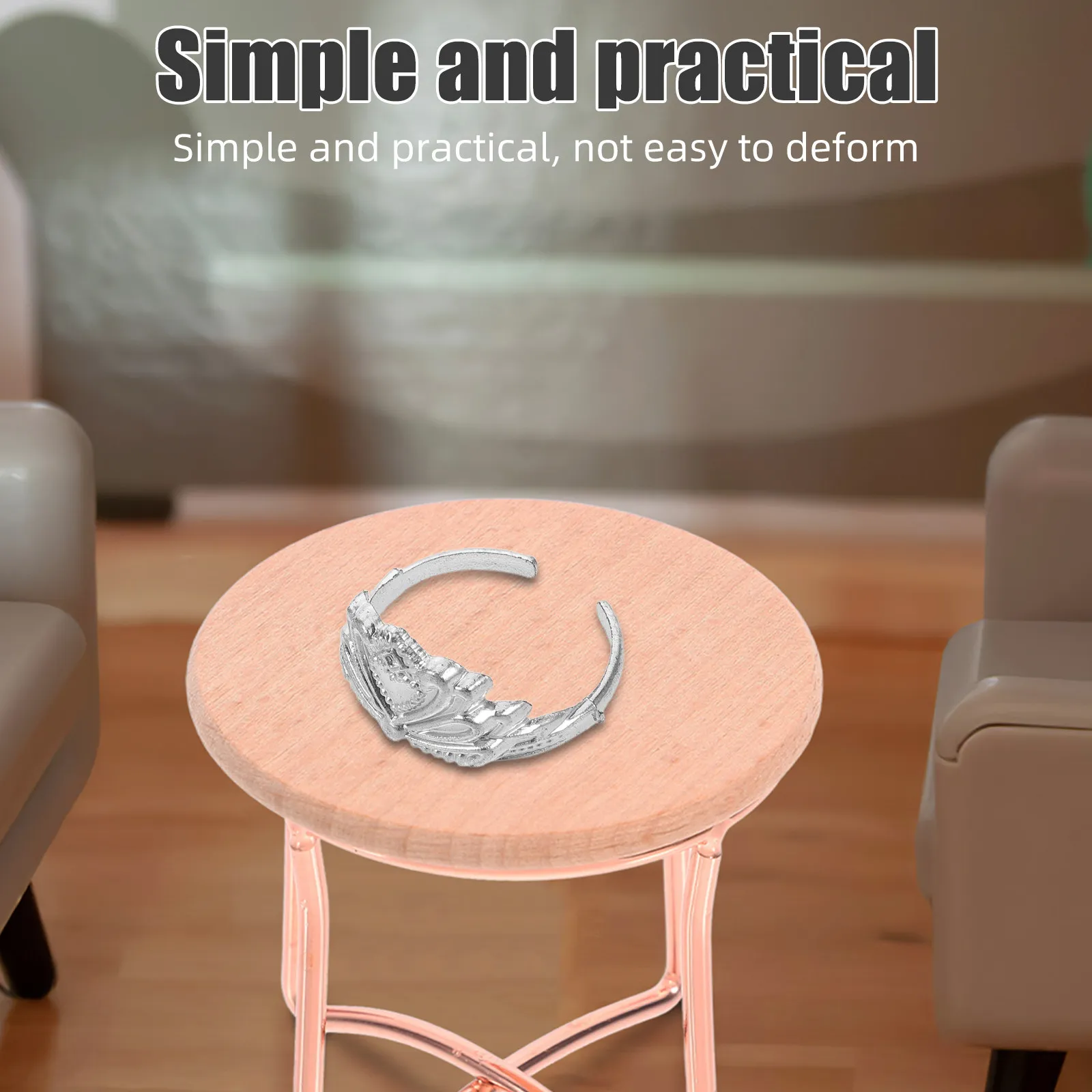 

80Pcs Mini Crown Hair Adornments Regal Dollhouse Queen Accessories Lightweight Comfortable for Imaginative Play Holiday Gift