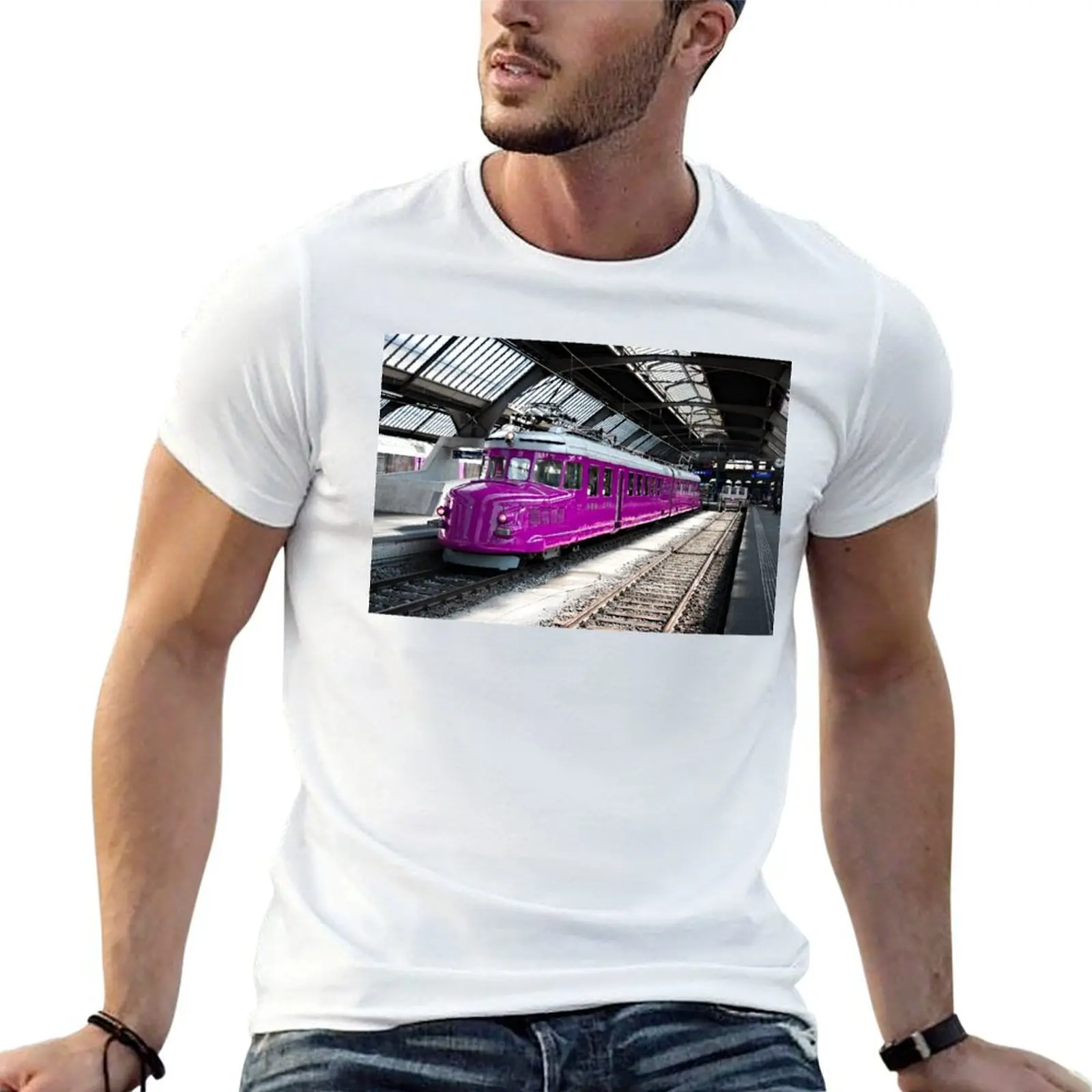 

Locomotive / Swiss Artwork Photography T-Shirt t shirts cotton 100% cotton t shirts man 100% T-Shirt