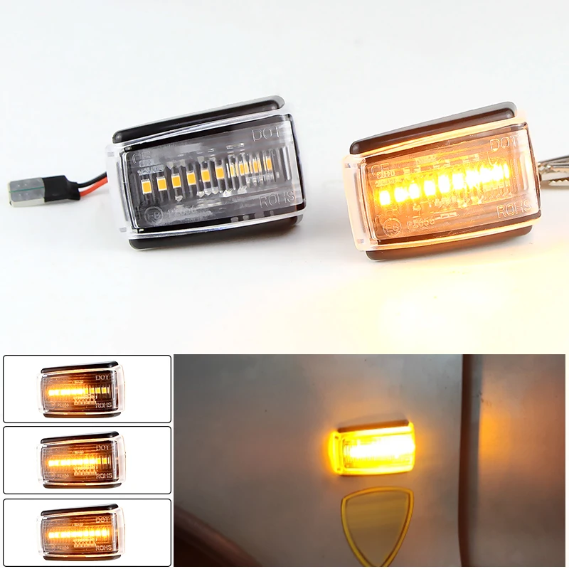 

2PCS LED Side Marker Flashing Dynamic Lamp Amber Turn Signal Light for Volvo 240 260 262 740 760 780 C70 V40 V70 V90 S40 S70 S90