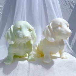 3D Animal Puppy Soy Wax Molds Dog Lovers Gift Home Decoration Mould Dachshund Dog Candle Silicone Mold