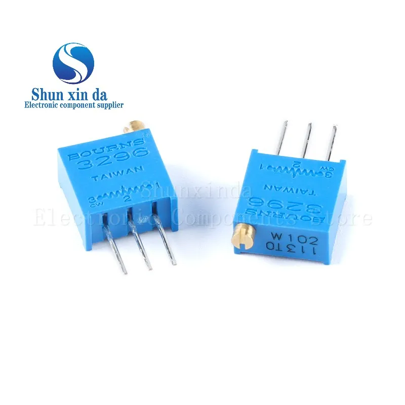 10PCS 3296 3296X 102 103 1K 2K 5K 10K 20K 50K 100K 200K 500K 1M 100R 200R 500 옴 전위차계 저항ohm Trimpot 트리머