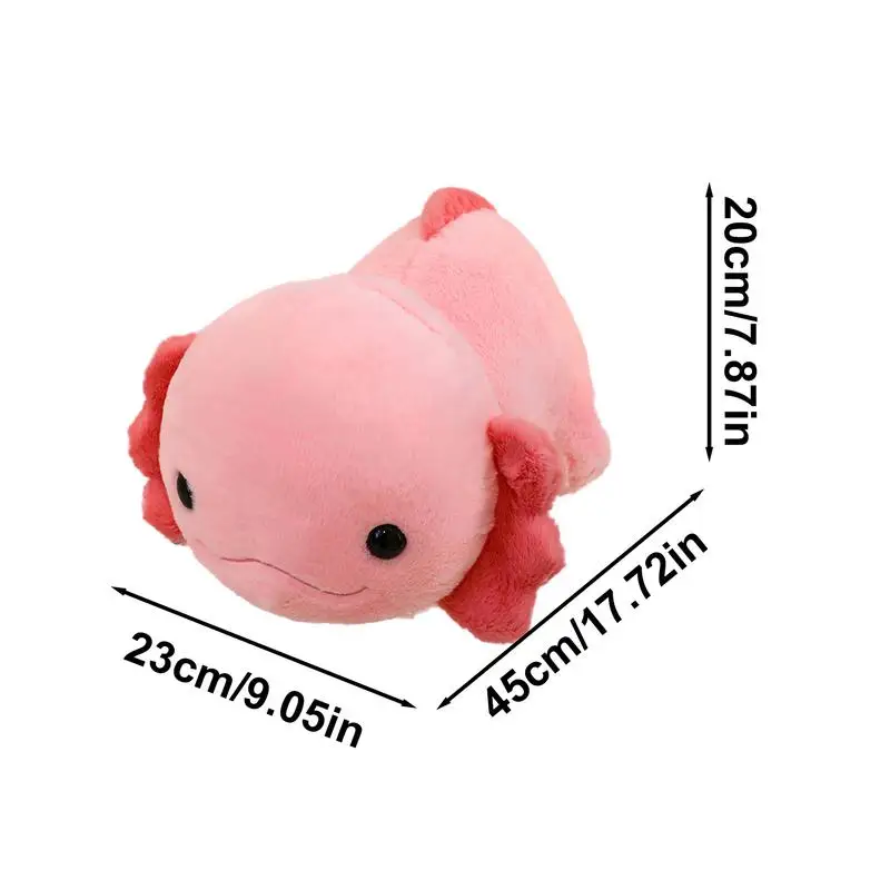 Axolotl 봉제 도롱뇽 봉제 인형 장난감, 부드러운 동물 베개, 귀여운 Axolotl 봉제 동물 봉제 인형, 어린이 및 여성, 17.7 인치