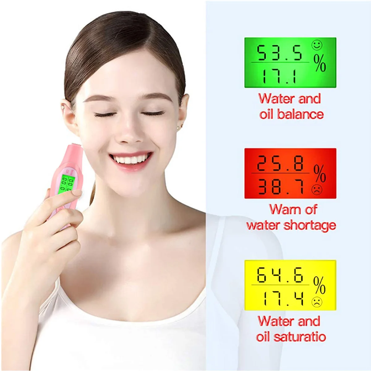 Probador Digital LCD para el cuidado de la piel, Detector de aceite, contenido de humedad, analizador hidratante Facial, detección, salón de belleza, SPA