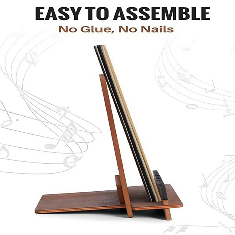 Now Playing Vinyl Record Stand 3D Retro Holder Wood Display Stand Accessories Album Storage Stand