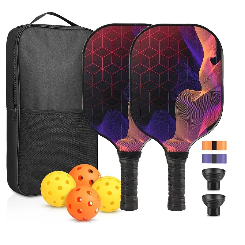 

Pickleball Paddles Set Rackets Portable Racket Cover Carrying Bag 2Ball Picker USAPA Approved Honeycomb Core 4 Balls 2grip Tape