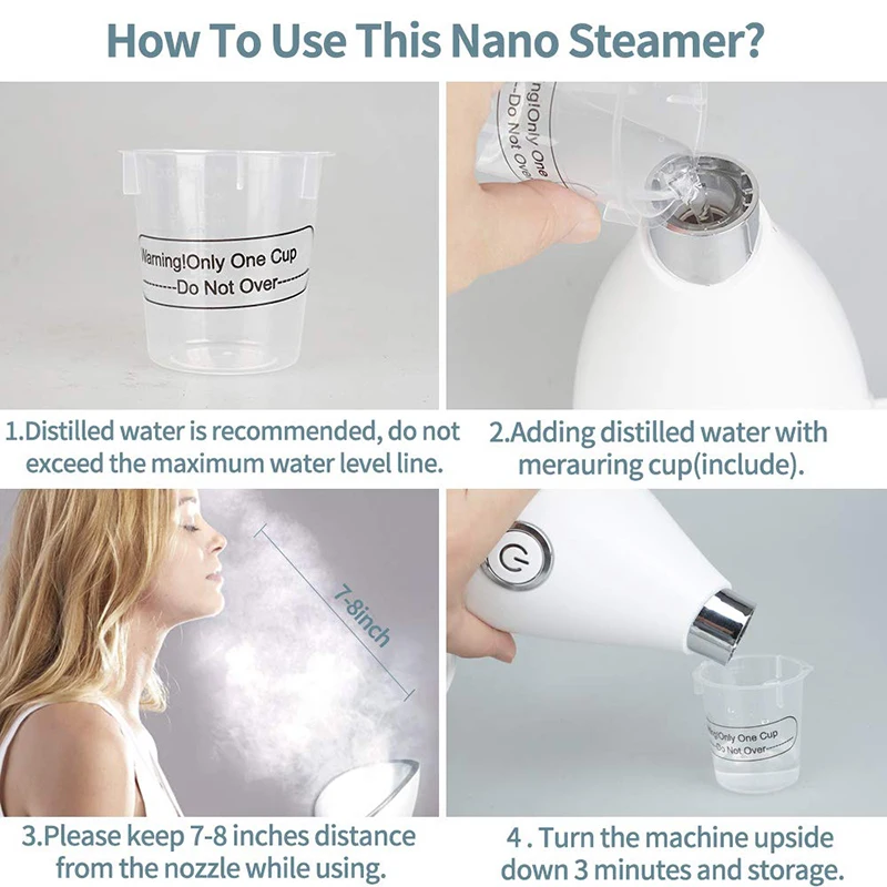 Nano Facial Steamer Skin Care Machine Deeply Cleaning Spa Face Sprayer Cleaner Personal Care & Beauty Appliances