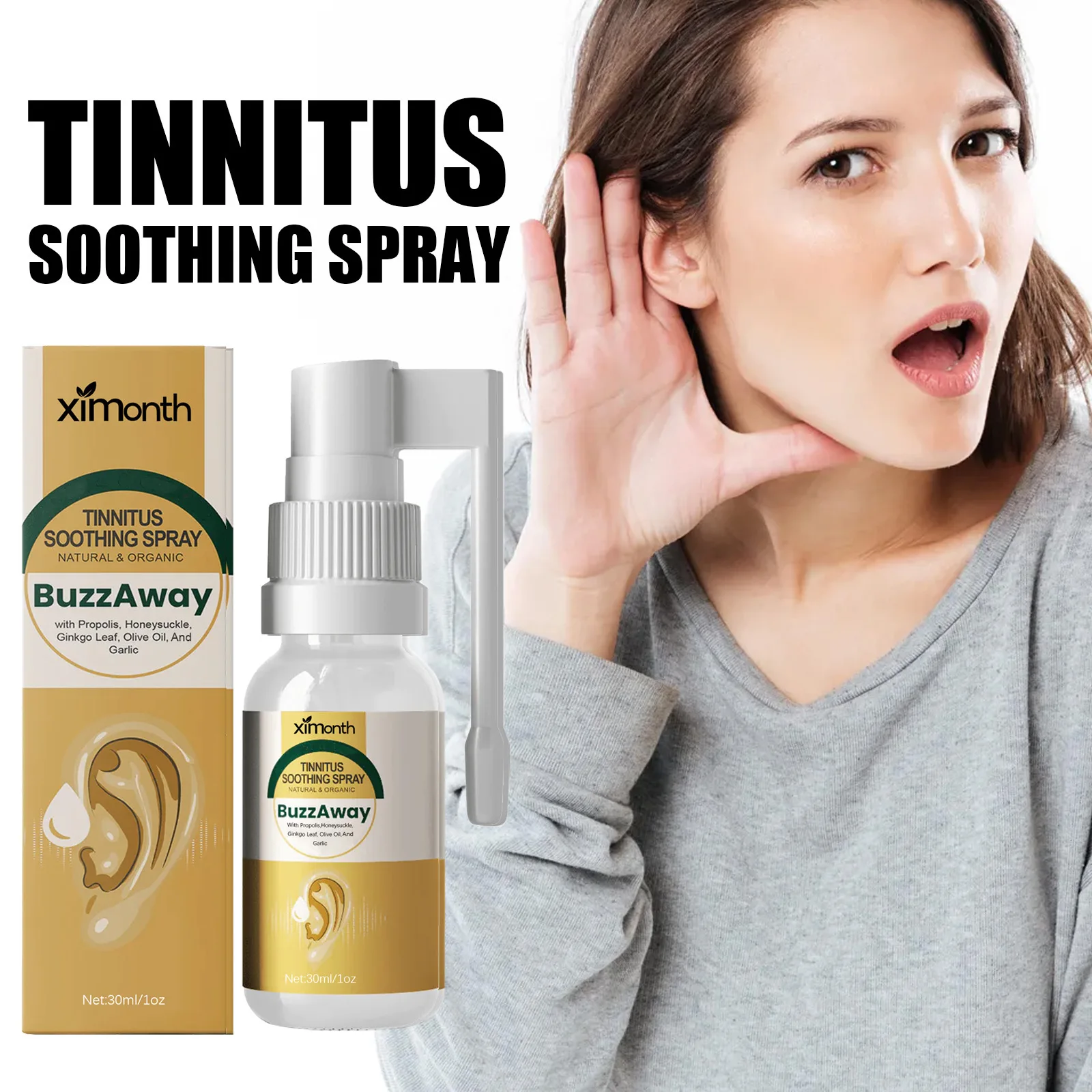 

귀이개 30ml Propolis Tinnitus Spray Relieving Health Tinnitus Fluid Ear Ear Deafness Swelling Otitis Health Care Treatment 내시경 귀이개