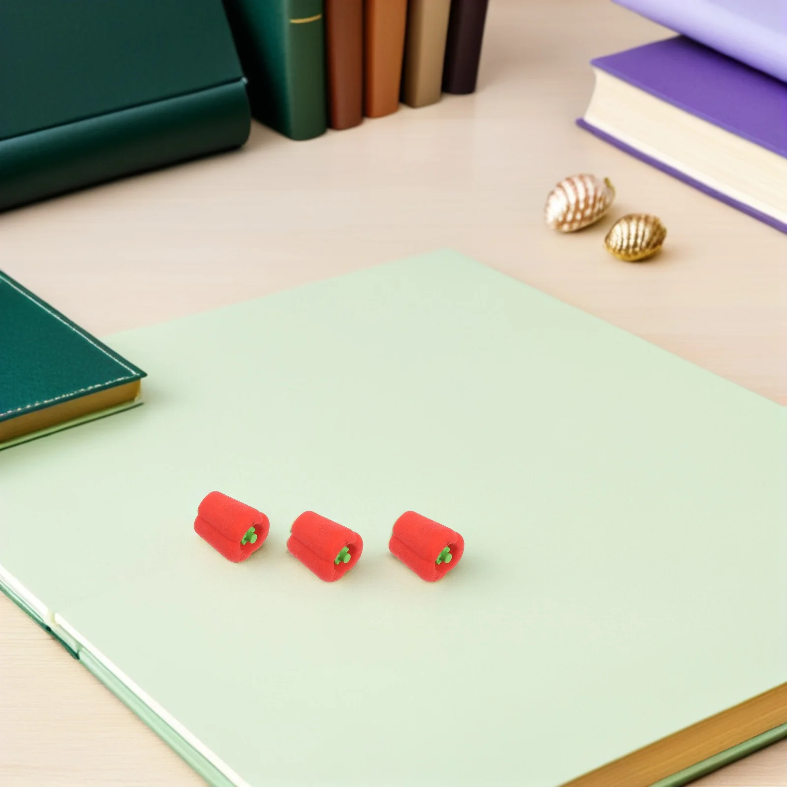 

100Pcs Cartoon Erasers Red Pepper Shaped Mini Decorative Vegetable Pencil Erasers for Kids Classroom Rewards Prizes Party Favors