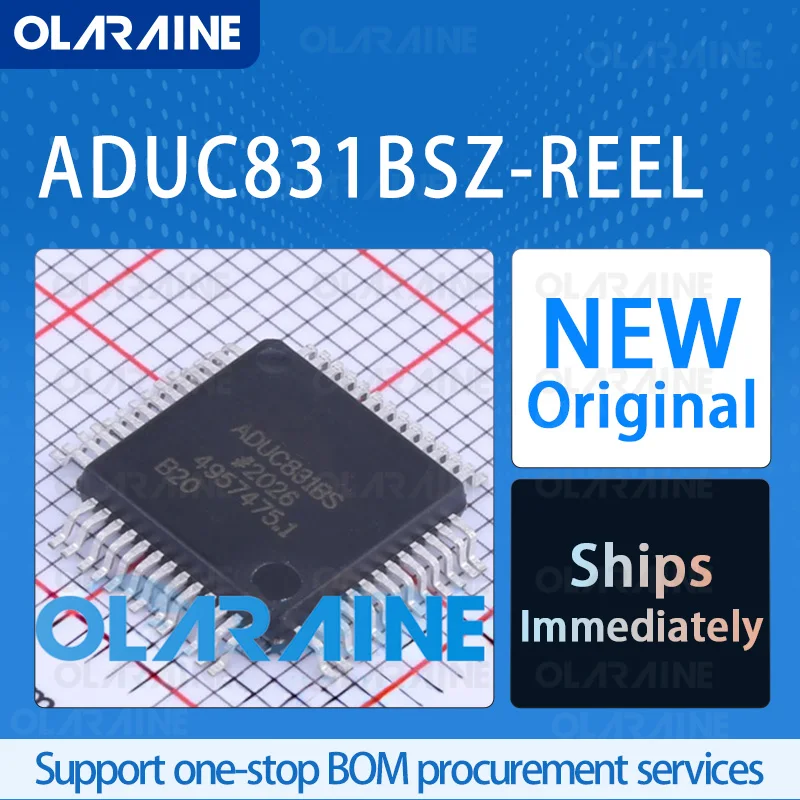 1/5/10Pcs ADUC831BSZ-REEL MQFP-52 original ic chip 8-bit microcontroller - MCU RoHS Core 8052 34 I/O Voltage - 5.5 V