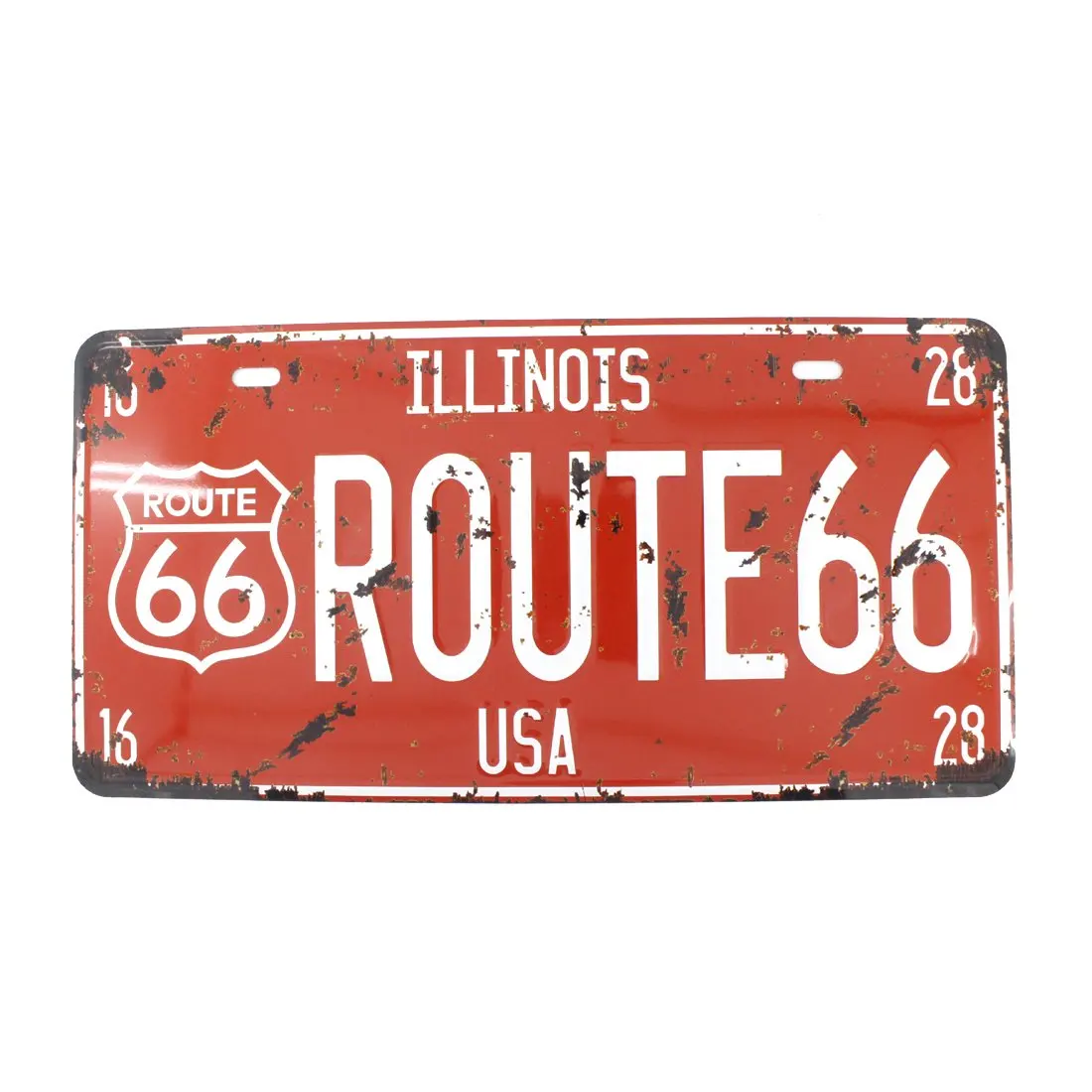 6x12 Inches Vintage Feel Metal Tin Sign Plaque for Home Decor (ILLINOIS ROUTE 66)