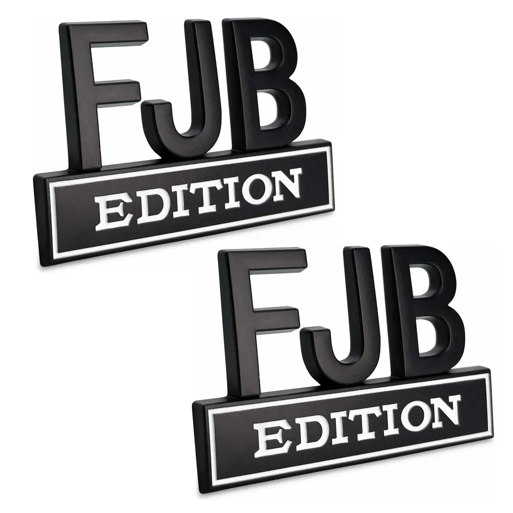 

2Pcs White Black Let's Go Brandon FJB EDITION Nameplate Emblem Car L&R Fender Door Trunk Rear Tailgate Badge REDNECK Univers