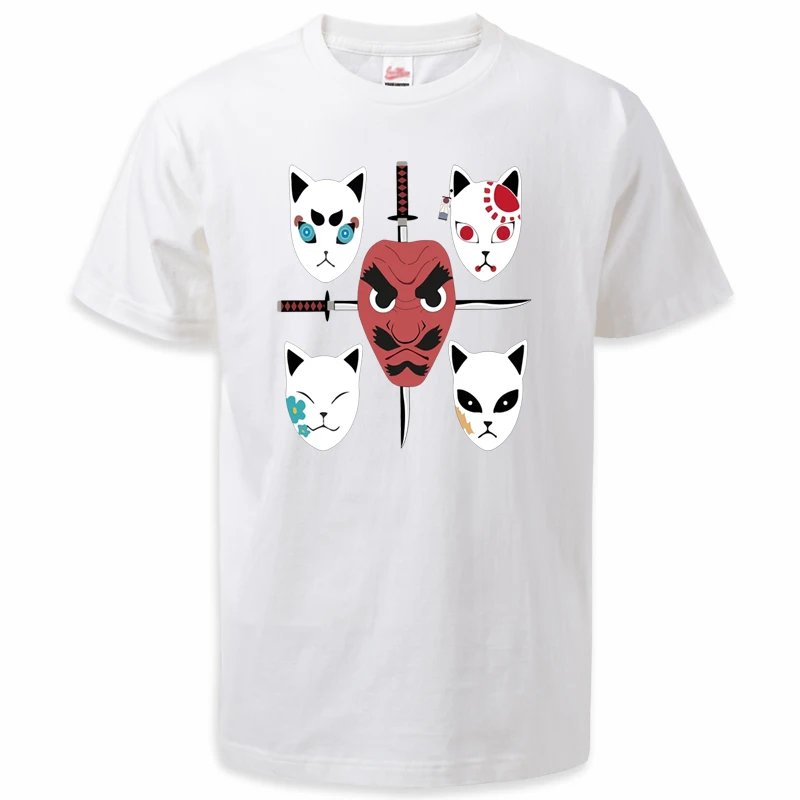 Japanese Anime Demon Slayer T Shirt Print Urokodaki Sakonji Harajuku Tops Cotton Unisex Short Sleeves T-Shirt Breathable Tee